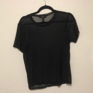 Sheer mesh tee